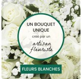 Bouquet deuil blanc du fleuriste