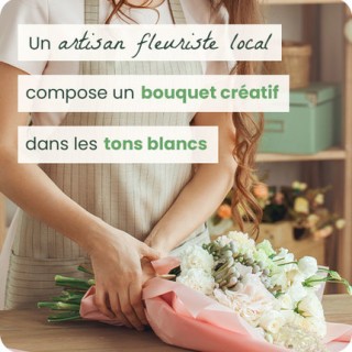 Bouquet deuil blanc du fleuriste