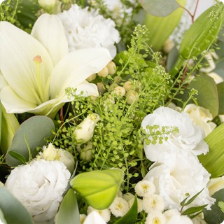 Bouquet deuil PRESTIGE PARADIS BLANC