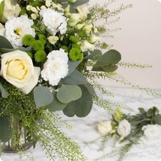 Bouquet deuil PRESTIGE PARADIS BLANC